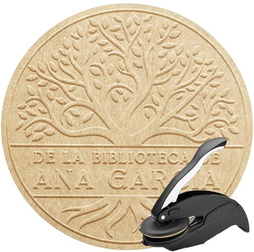 Stamp By Me - Goffratrice Personalizzata | Timbro Personalizzato per Libri, Biblioteca e Documenti | Timbro a Secco Ex Libris Personalizzabile | Embosser con Design Personalizzabili
