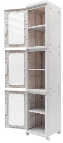 Etrhdfyts 24.5X28.5X126cm Kunststoffschrank 3 Etagen Aufbewahrungsschrank Kunstoffschränke Haushaltsschrank