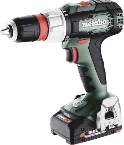 Metabo SB 18 L Quick Akku-Schlagbohrschrauber – inkl. Akku und metaBOX 145 (18V 2 x 2Ah LiPOWER Akkus, Bohrdurchmesser 13 mm/36 mm, Gewicht 1,6 kg) 614054500