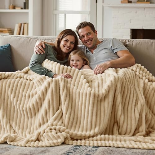Joiedomi Queen Size Blanket for Bed, Soft & Warm Brown Fleece Blankets Gifts for Women Mom, Cozy Cute Soft Throw 90x90 Inches