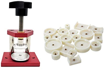 TYUHDUYUR Pack of 20 Watch Back Press Fitting Dies Round and Rectangular & Micropress Watch Case Press Micropress Medium Watch Repair Tool Kits