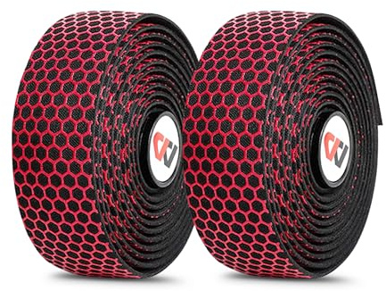 ZIMAOER Rennrad Lenkerband, Lenkerband für Rennräder mit Wabenstruktur, Rutschfest & Stoßdämpfendes Gel, Bequem & Langlebig, Ideal für Rennrad & Gravel (Rot)