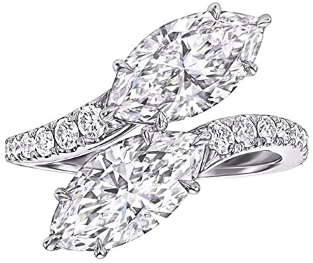 Leaf Cut Created Moissanite Gemstone Wedding Engagement Ring Fine