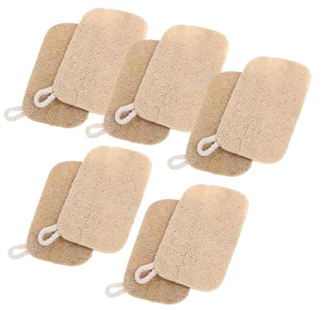 Homoyoyo Natural Loofah Dish Sponges 10pcs Effective Cleaning and Reusable Loofah Cloths Khaki Colour for Washing Dishes for Kitchen Use