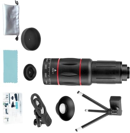 Lente d'ingrandimento Fotografia Obiettivo 18X/28X/36X/64X Teleobiettivo con clip di montaggio Teleobiettivo Telefono per la maggior parte dei telefoni Multiplo Rivestito Mobile Fotografia Lens