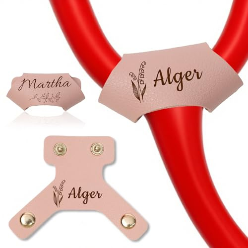 Personalisierte Stethoskop-Namensschilder – Anpassbare Anhänger mit Namen, Ideal als Geschenke für Krankenpflegepersonal, Ärzte und medizinisches Fachpersonal (Leder 1)