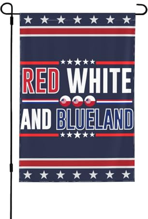 Drapeau de jardin rouge, blanc et bleu 28 x 40 cm, amusant, interdit au Groenland maintenant, panneau de jardin, drapeau sans kiosque, double face