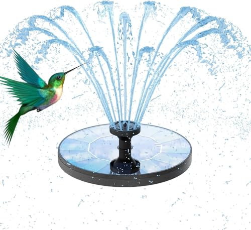 AISITIN Solarbrunnen für Draussen,Solar Springbrunnen für Außen mit 6 Verschiedene Fontänenstile, Solar Teichpumpe Solar Schwimmender Fontäne Pumpe für Garten,Teich,VogelBad,DIY Wasserspiel
