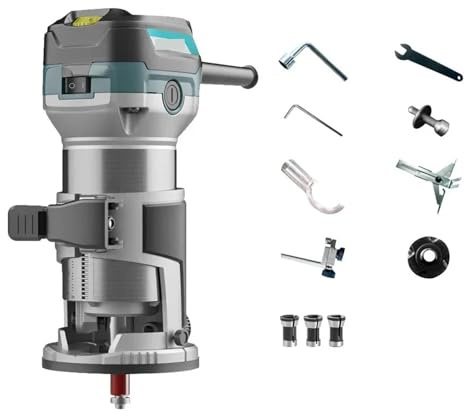 710W Trimmer Elettrico Router Fresatrice For Legno Carpenteria Manuale Strumenti Di Taglio Lavorazione Del Laminato Utensili Elettrici Motore Potente Per Un Taglio Preciso