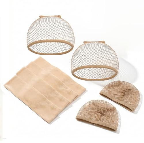 Katyjun Wig Cap Für Perücken 8 teiliges Set für Menschen mit Haarausfall oder für Stylingzwecke Perücke Netz Kompatibel mit Perücken Tüchern und Mützen Haarnetz Perücke Einfache Anwendung