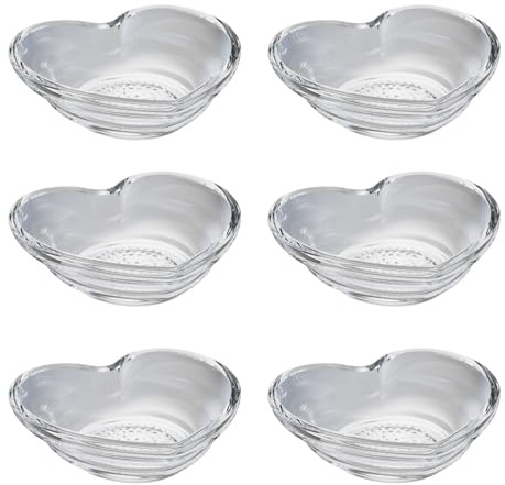 KANLVU Herzförmige Knoblauchreibe, Glas Ingwerreibe Saucenschale Für Sojasauce, Reibeteller Spülmaschinenfest Leichtes Und Kompaktes Küchenwerkzeug(6pcs)