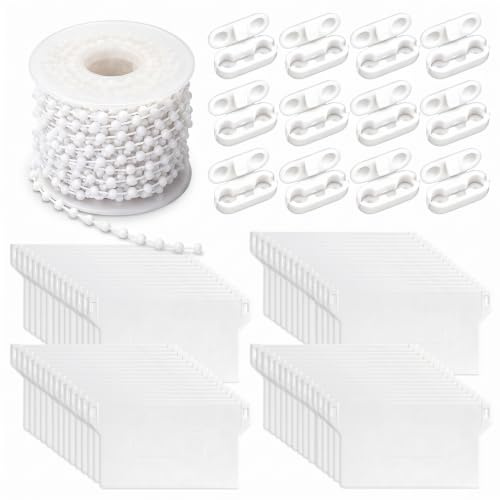 KASURE Vertical Blind Weights and Chains Including 50 Weights and 20M Chain, 89mm Vertical Blinds Slats Accessories Durable Replacement Spares for Window Blinds