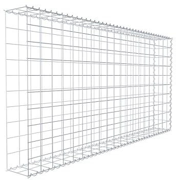 GABIONA Cestino di Pietra Gabbione Maglie rettangolari, 10 x 10 cm, profondità 20 cm, Cestino per la Coltivazione di Tipo 2, Chiusura a Spirale, con zincatura galvanica