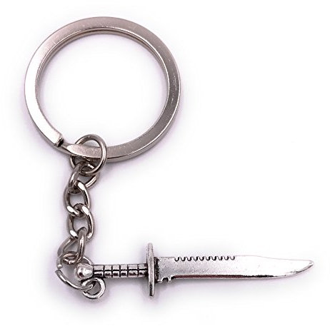 H-Customs Dagger Knife Sword Knight Key Ring Pendant Silver metal