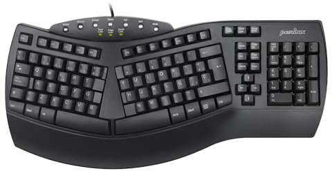 Perixx PERIBOARD-512 Teclado ergonómico Full Size con Cable USB - Diseño Dividido - Negro - QWERTY Español