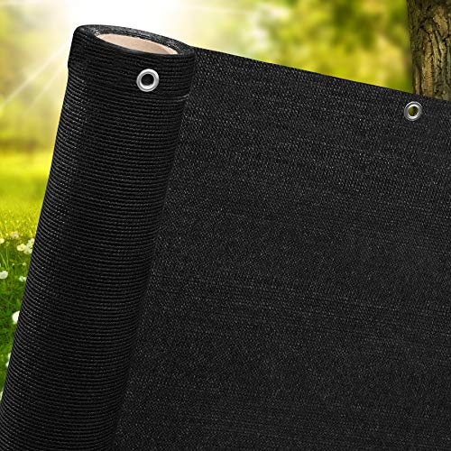 Pro-Tec 1m,1.5m, 2m High Garden Privacy Screen Netting Fence Screening Balcony Screen Windbreak 95% Shade Security Safety Net Black FREE 6 Bungees 20 Zip Ties Included