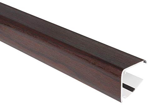 Premium 25mm x 2m End Closure U-Profile for 24/25mm Roof Glass/Polycarbonate Sheets (Rosewood (Foiled))