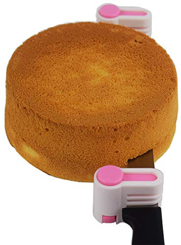 2PCS DIY Cake Slicer, Stratification Auxiliary, Bread Slice, Toast Cut, 5 Layers Leveler Slicer, Kitchen Fixator Tool (2, Pink)