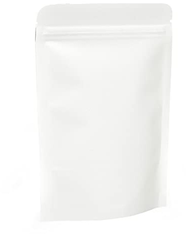 Evergreen Goods™ 50 sacs de rangement en papier blanc alimentaire réutilisables 130 x 185 mm | Fermeture zip, doublure alu, auto-scellables chaleur, encoche de déchirure | Café, noix, collations | Réutilisables, Alimentaire, Doublure Alu, Fermeture Zip Auto-Scellable Chaleur, Encoche Déchirure | Café, Noix, Collations