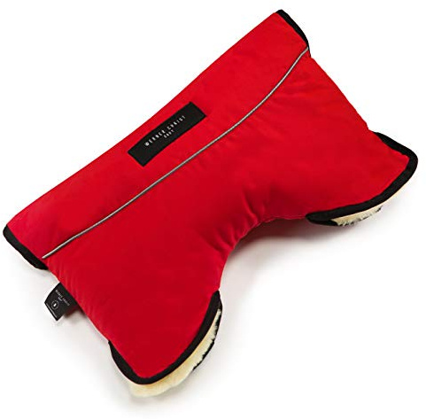 Manoplas, Calentador de Manos Impermeable para mango de Carrito de bebé o Silla de paseo de Piel de Cordero 100% Natural y Medicinal de WERNER CHRIST – en rojo chili