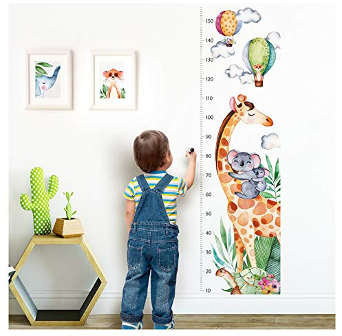 Little Deco Wandtattoo Messlatte 150cm Giraffe Koala Ballons DL355