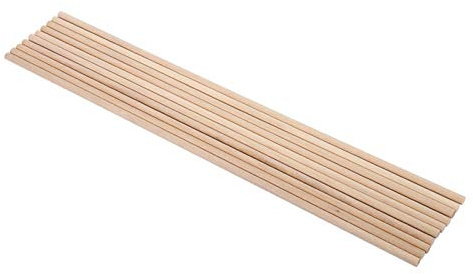 10 stycken träpinnar, långa träpluggar, naturliga träpinnar, träverktyg för gör-det-själv-konsthantverk (5 mm x 30 cm)