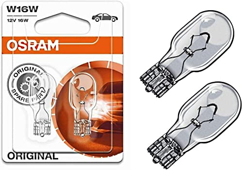 2x Original W16W 12V 921-02B Standard Ersatz Halogen Birne für Bremslicht Hecklicht Rückfahrlicht Nebelleuchte vorne Blinker vorne hinten und seitlich E-geprüft