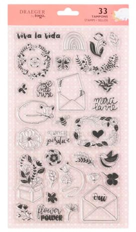 Toga - Silikonstempel, transparent, Blumenkränze, positive Botschaften, Dankbarkeit - 17 x 31 cm