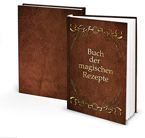 Logbuch-Verlag Rezeptbuch zum Selberschreiben Buch der magischen Rezepte leeres Kochbuch in Lederoptik Geburtstag Geschenk A5