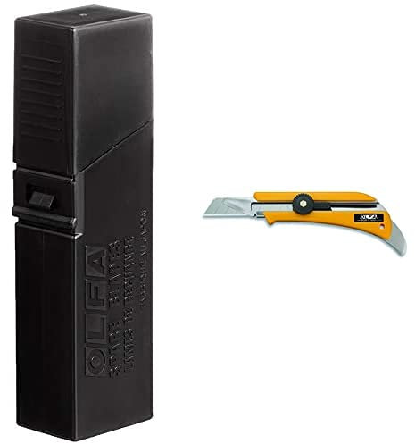 Olfa 115303 Cuchilla Cutter Troceable Excel Black 100X18Mm, Negro, Set De 50 Piezas + 100702 Cúter Con Cuchilla De 18 Mm, Negro, 18Mm Cutter Ol Mit Stahldorn