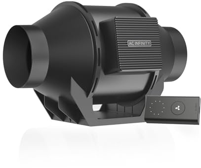 AC Infinity CLOUDLINE LITE A4, tyst 10 cm inline-kanalfläkt med hastighetskontroll, EC-motor – ventilationsfläkt för värmekylning, växttält, hydroponik