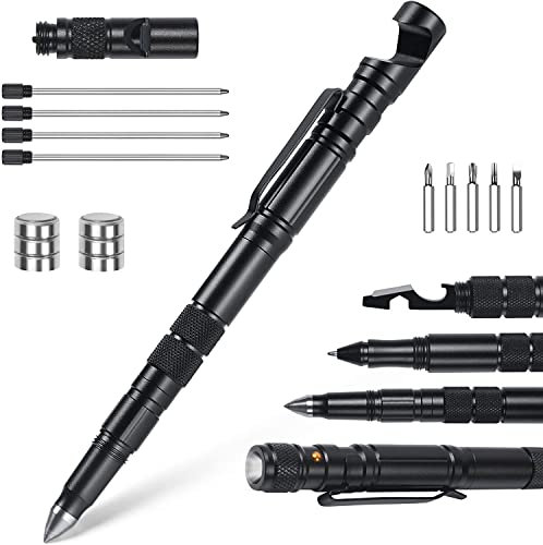 flintronic Multi Tool Pen Regali per Uomo, 14 in 1 Gadget da Campeggio con LED e Cacciavite Vari, Pratici Strumenti Fai da Te per Uomo Donna, Idee Regalo per San Valentino Natale Compleanno