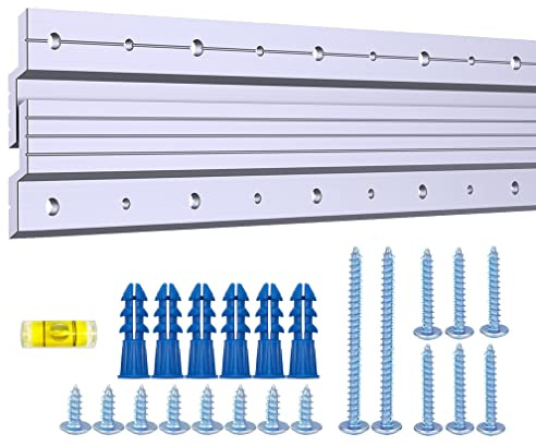 Französische Stollen-Aufhänger, 43.2 cm, super strapazierfähig, für Bilder, Spiegel, Whiteboard, Kabine, Regal, ineinandergreifende Wandhalterung, Aluminium-Z-Bar-Clip-Aufhänger unterstützt 90.7 kg