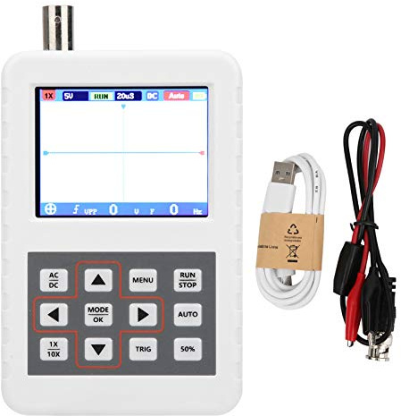 Oscilloscope 2,4 Pouces, écran LCD Portable 2,4 Pouces pour Oscilloscope Numérique 5M 20MSps 5V Mini Kit D'oscilloscope de Stockage, Accessoires D'oscilloscope