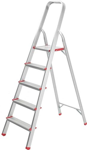 Scala Scaletta uso Domestico in Alluminio portata 150 kg (5 GRADINI)