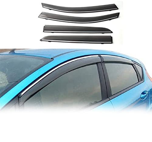 WOHOOD Cortavientos Ventanilla para Ford para Fiesta Hatchback 2010 2011 2012 2013 2014 2015 2016 2017 2018 2019 2020 4 Unids/Set Deflectores De Visera De Ventana Lateral De Coche Toldo