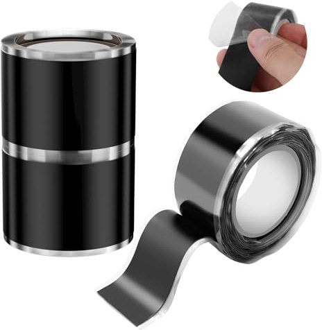 Avesteir 3 Rotoli Nastro Isolante Nero, 1.5m × 25mm Isolante Nastro Impermeabile Adesivo, Nastro Autoagglomerante Impermeabile Silicone Adesivo per Riparazioni E Sigillamenti Tubi Cavi Connessioni