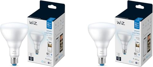 WiZ Connected 65W Eq.(7.2W) BR30 Daylight (5000K) LED Smart Bulb - Pack of 2-650 Lumen- E26 - Indoor - Connects to Your Existing Wi-Fi - Control with Voice or App - Activate with Motion