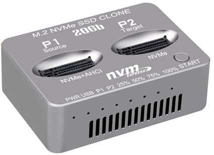M.2 NVMe SSD Dock AHCI Duplicator Cloner USB3.2 20G SSD Dual-Bay Offline Clone USB C a NVME Docking Station Mobile Hard Disk Dock per Mac Window Linux