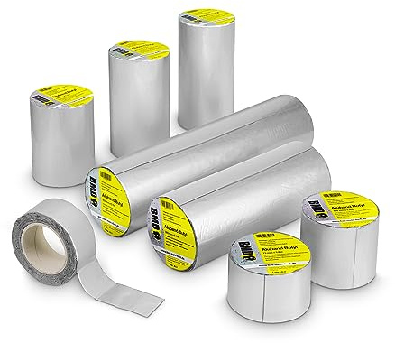 BMD Aluband Reparaturband (450mm x 5m) Aluminium Butylband wasserdicht Alu Butyl Kleber Dichtband selbstklebend Panzertape Klebeband
