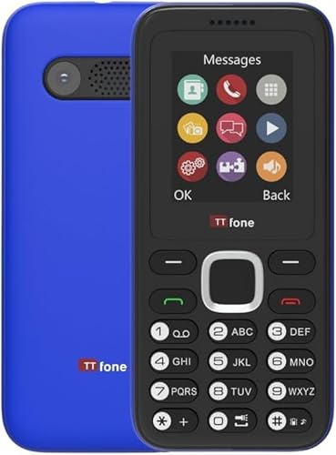 TTfone TT150 Handy Basic entsperrt mit Bluetooth, Lange Akkulaufzeit, Dual-SIM mit Kamera und Spiel, einfach zu bedienen, robust und leicht (blau, mit Ladegerät)