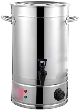 ZMIN Kommerzielle Milchtee-Urne, elektrische Warmwasser-Urne aus Edelstahl, isolierter Eimer mit Wasserhahn, Catering-Urne für Getränke, Cafés, Kantinen,A,68L