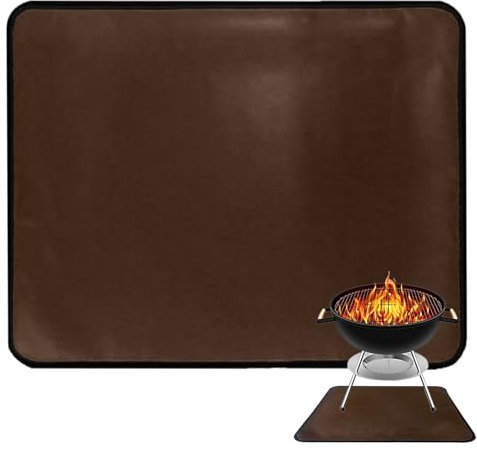 kingsea Feuerfeste Unterlage Hitzebeständig bis 1000°C Hitzeschutzmatte, 165x99cm Grill Grillteppich Bodenschutzmatte Grillunterlag Outdoor BBQ Matte für Gasgrill Holzkohlegril