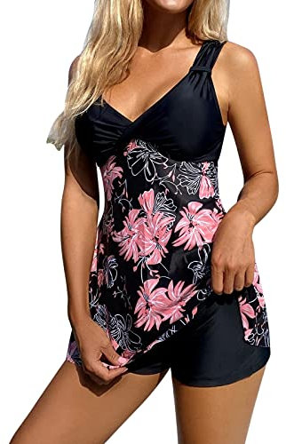 WILLBEST Turnanzug mädchen Langarm Beachvolleyball Sport Set Damen Bikini Hose in schwarz Damen Longshirt Langarm Badeanzug große Cups Bikini Oberteil Badeanzug Tankini one Shoulder badeanzu