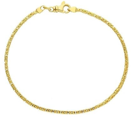 generico Armband aus 18 Karat Gelbgold, 750, Königskette, massiv, Stärke 1,7 mm, Länge 19 cm., Gold, Ohne Stein