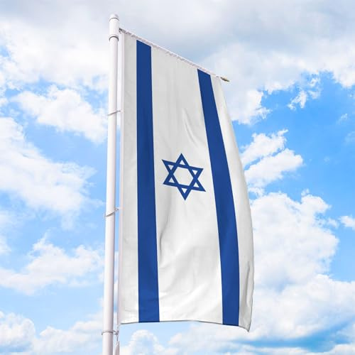 Israel Flagge 150 x 600 cm - für Fahnenmast, Israelfahne aus reißfestem Fahnen-Polyester-Stoff, Hissfahne Hochformat für Querausleger wetterfest und UV-beständig