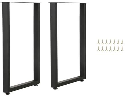 iWEDN 36 Inch Counter Height Table Legs, Heavy Duty Metal Table Legs with Adjustable Feet, Rectangular Iron Furniture Legs for Kitchen Island, Breakfast Bar & DIY Furniture, 45cm Wide, Set of 2