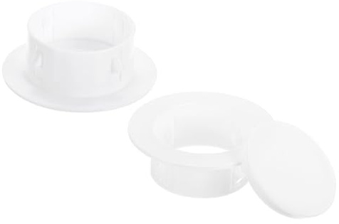 PATIKIL Air Conditioning Wall Hole Cover, 2Pcs Air Conditioner Blocking Hole Plug Decoration Water Pipe Sealing Plate Cover for 2.8 - 3.1 Diameter Hole, White