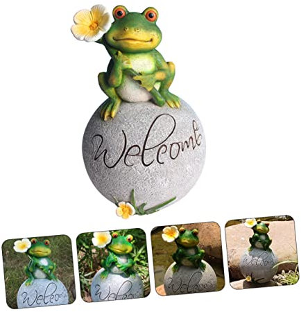 HANABASS Gartenstatue Für Draußen Rasendekoration Aus Harz Hofschmuck Als Gartendekoration Gartenornament Mit Natürlichen Farben Wetterfestes Gartenkunstwerk