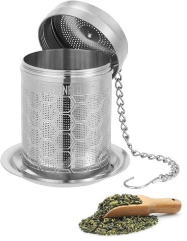 Brewinflo Tea Infuser -1 Large Tea Infuser for Loose Leaf Tea – Extra Fine Mesh 304 Stainless Steel Tea Diffuser for Loose Tea & Spices - Ideal for Black Tea, Rooibos, and More